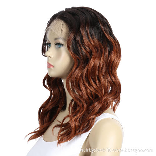 Rebecca fashion 18 inches competitive price Middle Part Lace Front Deep Loose Wave Wig Heat Resistant Fiber Synthetic Hair Wigs